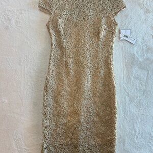 Women’s size 4 Elegant Gold Lace Dress